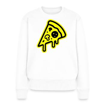 Icône de la pizza - Pull Premium bio Femme - blanc - Devant - Julia (174cm)