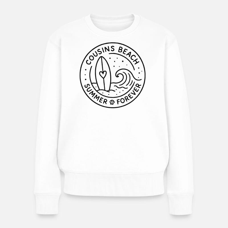 Cousins Beach – Summer Forever Badge - Frauen Premium Bio Pullover - Weiß