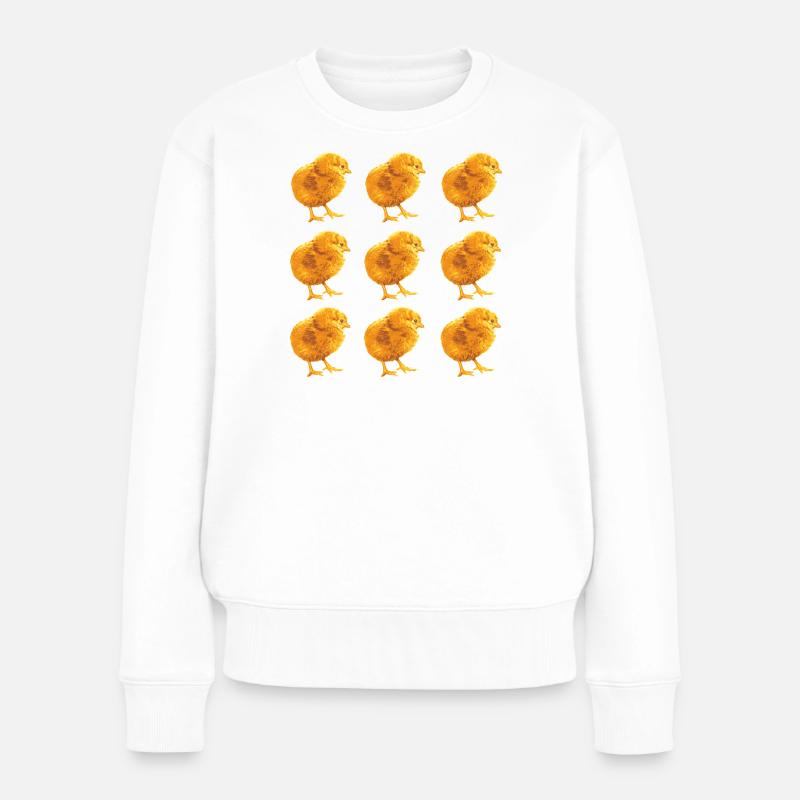 Modèle de poussin pour le printemps et la nature - Pull Premium bio Femme - blanc