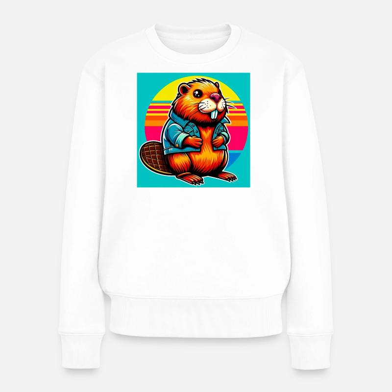 Bieber - Frauen Premium Bio Pullover - Weiß