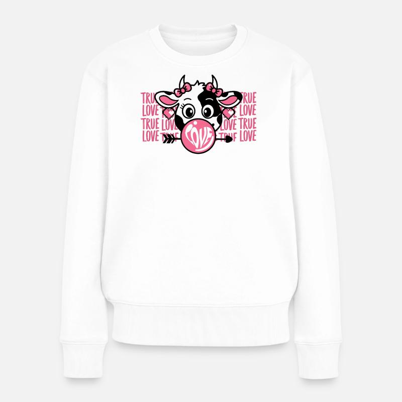 Liebe - Frauen Premium Bio Pullover - Weiß