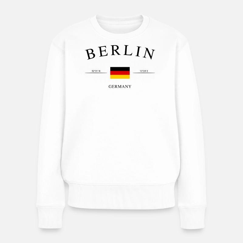 Berlin Deutschland – Urlaub Souvenir & Geschenk - Frauen Premium Bio Pullover - Weiß