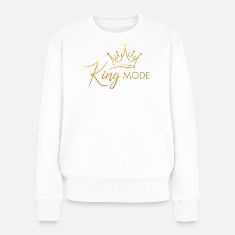Couronne Royale Élégante - Pull Premium bio Femme - blanc