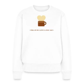 Coupe avec cœur Fika Message - Pull Premium bio Femme - blanc - Devant - Julia (174cm)