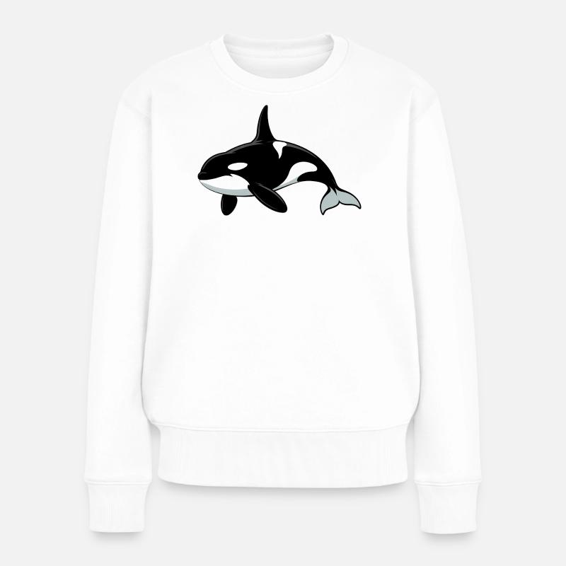 Orca Meerestier-Liebhaber - Frauen Premium Bio Pullover - Weiß