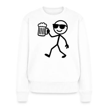 Bière Stick Figure - Pull Premium bio Femme - blanc - Devant - Julia (174cm)