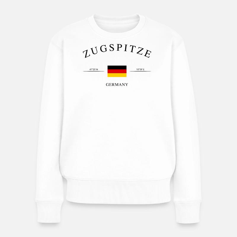 Zugspitze Deutschland – Urlaub Souvenir & Geschenk - Frauen Premium Bio Pullover - Weiß