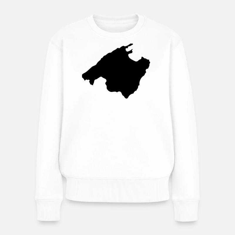 Malle Umriss - Frauen Premium Bio Pullover - Weiß