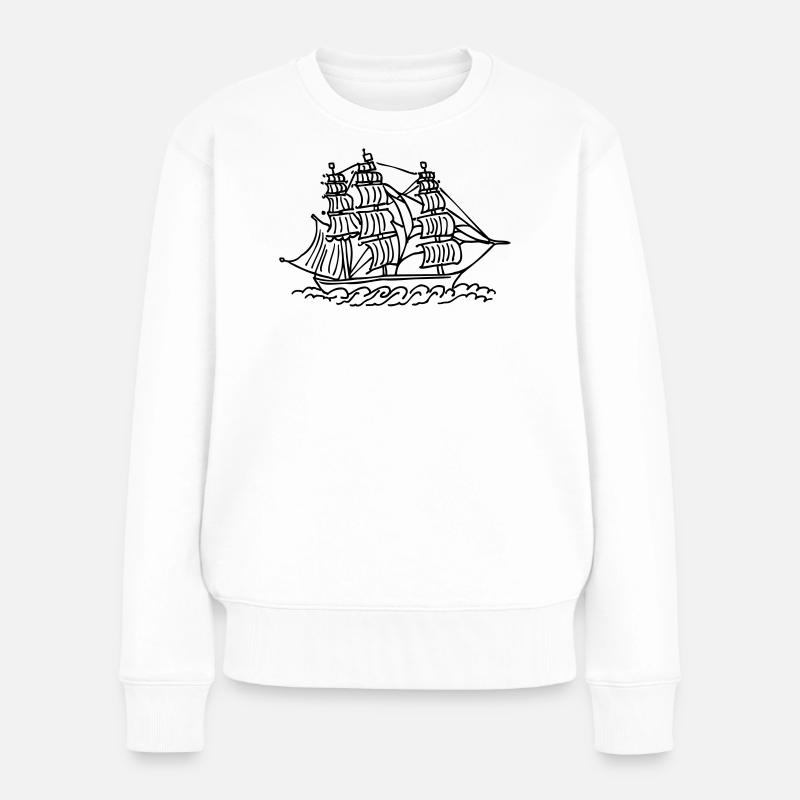 Schiff - Frauen Premium Bio Pullover - Weiß