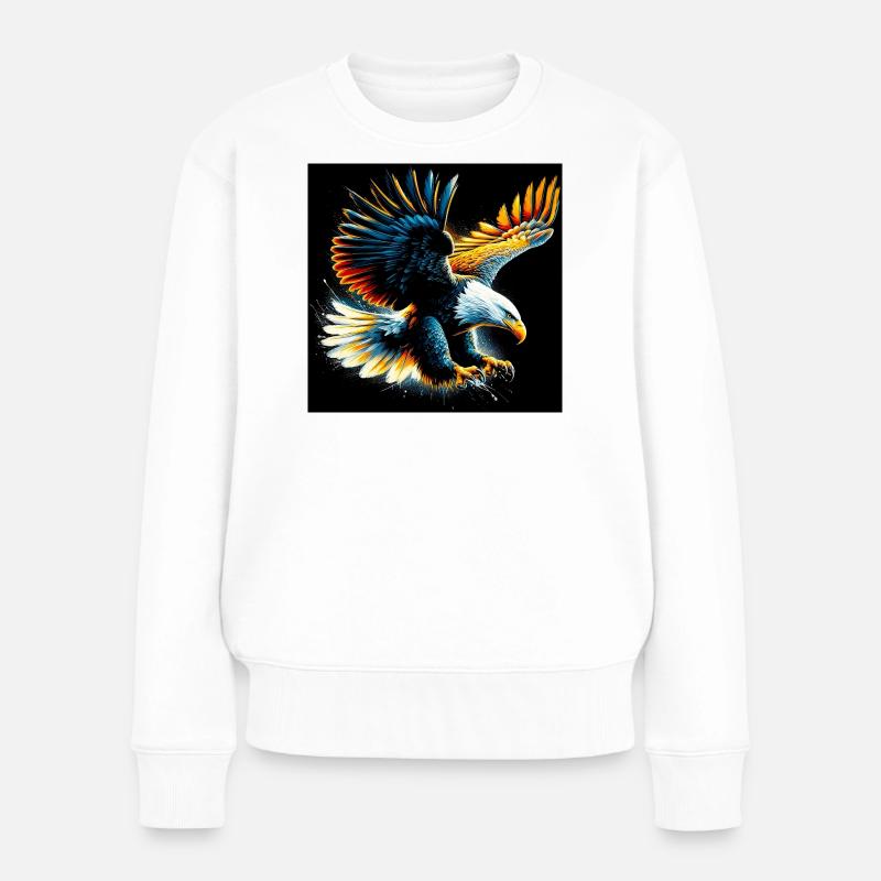 eagle - Women's Premium Organic Jumper - white