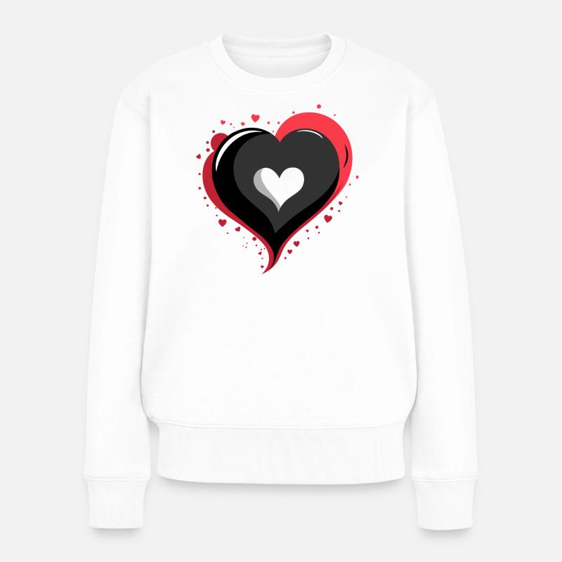 HEART_LOVE - Frauen Premium Bio Pullover - Weiß