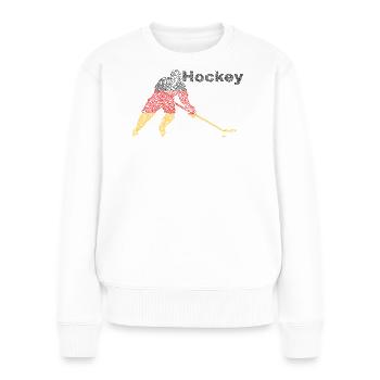 Flaggenfarben Eishockey Silhouette - Frauen Premium Bio Pullover - Weiß - Vorne - Julia (174cm)