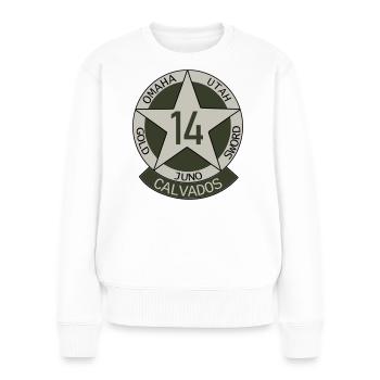 Insigne Militaire Calvados 14 - Pull Premium bio Femme - blanc - Devant - Julia (174cm)