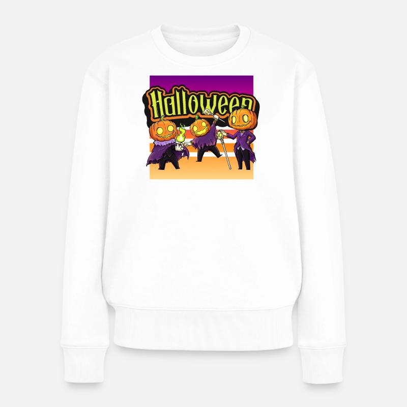 Halloween - Frauen Premium Bio Pullover - Weiß