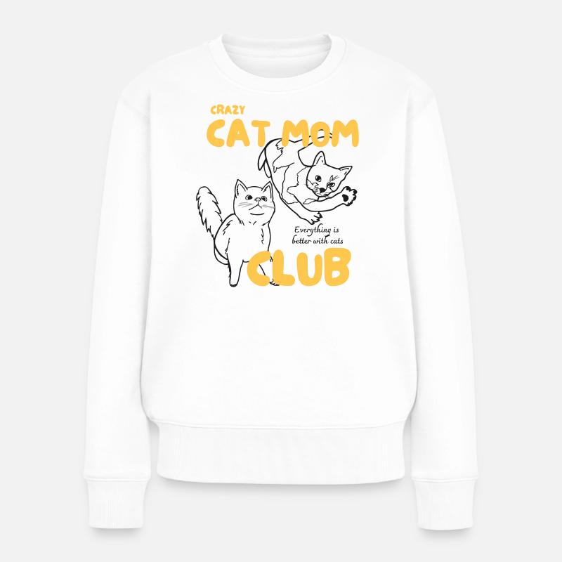 Club de mamans folles de chats - Pull Premium bio Femme - blanc