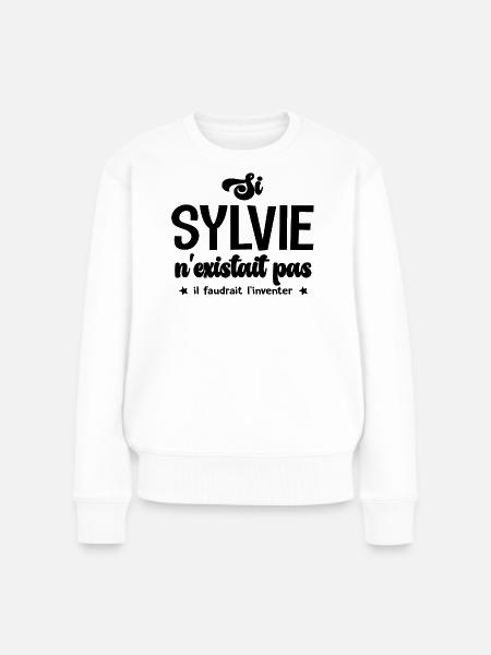 Sylvie Personalisiertes Geschenk Sylvie - Frauen Premium Bio Pullover - Weiß