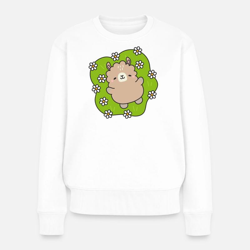 Ourson Joyeux au Jardin Fleuri - Pull Premium bio Femme - blanc