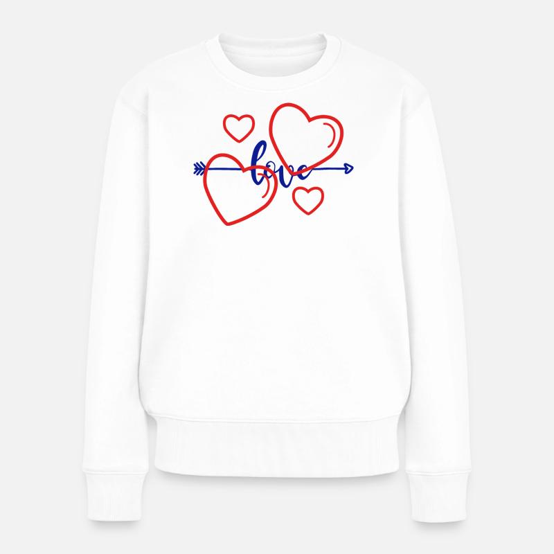 Cœur et amour - Pull Premium bio Femme - blanc