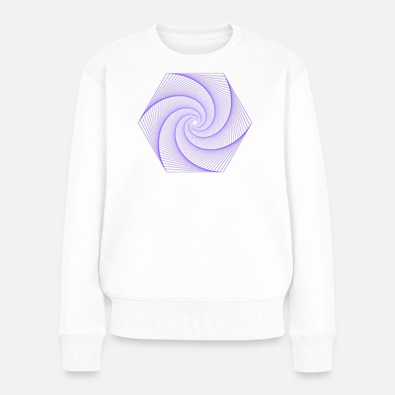 Spirale au motif hexagonal - Pull Premium bio Femme - blanc