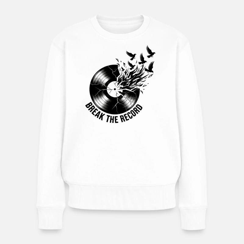 Break_the_Record - Pull Premium bio Femme - blanc