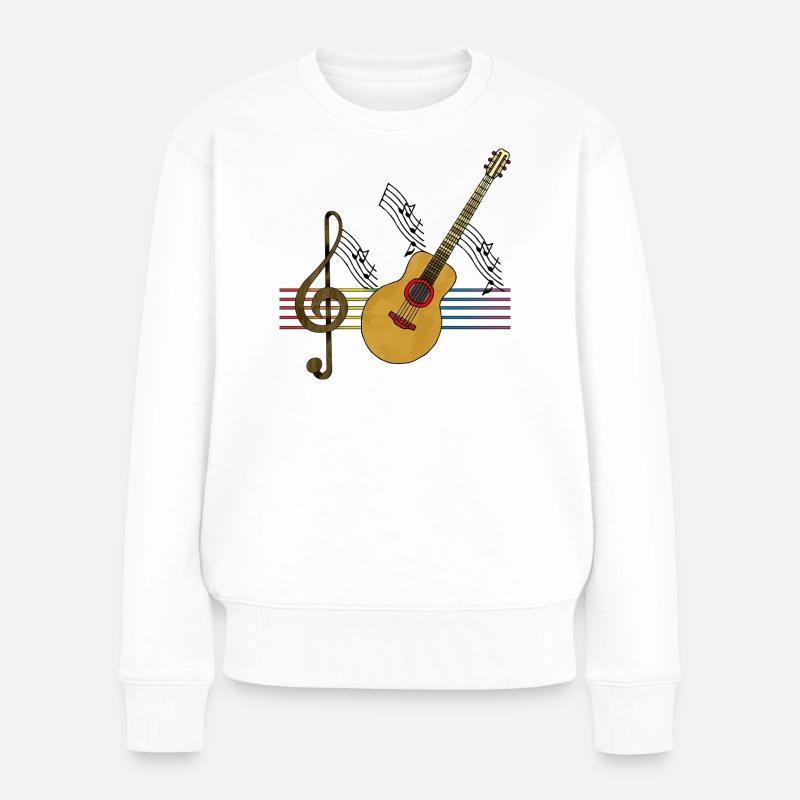 Gitarre - Frauen Premium Bio Pullover - Weiß