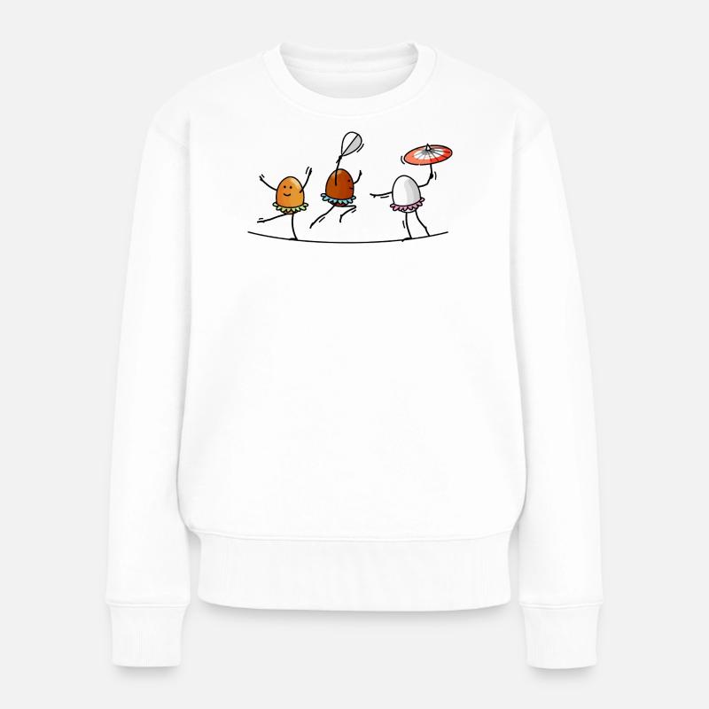 Seiltänzerinnen, Akrobaten Eier - Frauen Premium Bio Pullover - Weiß