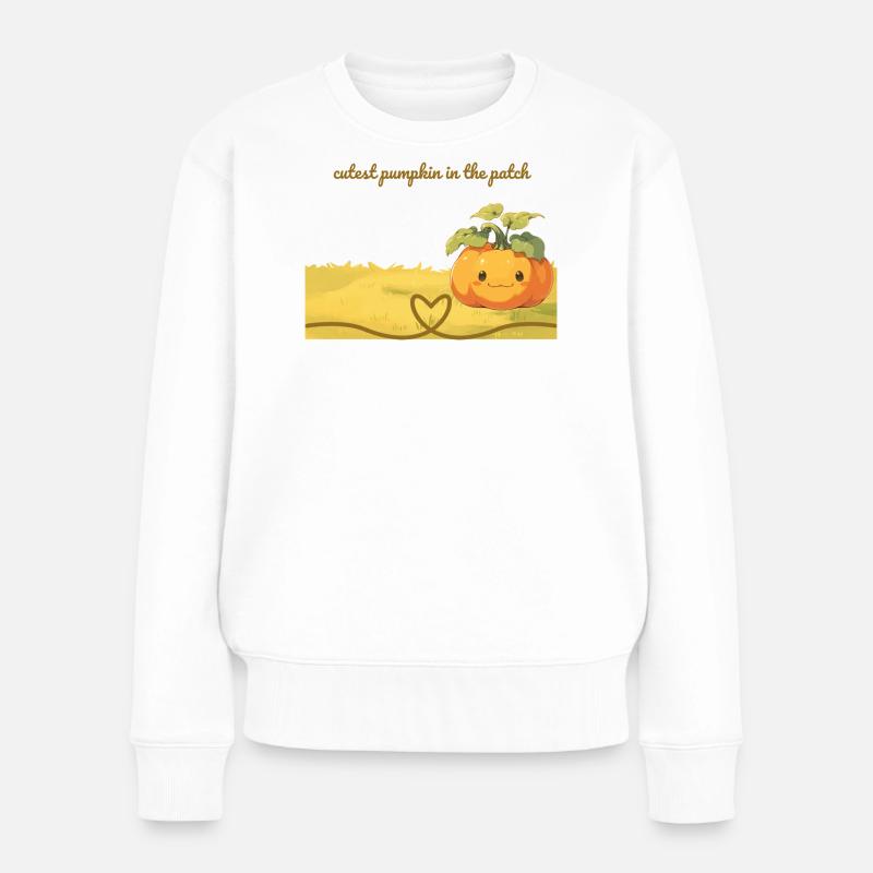 Kürbisliebe im Feld - cutest pumkin in the patch - Frauen Premium Bio Pullover - Weiß