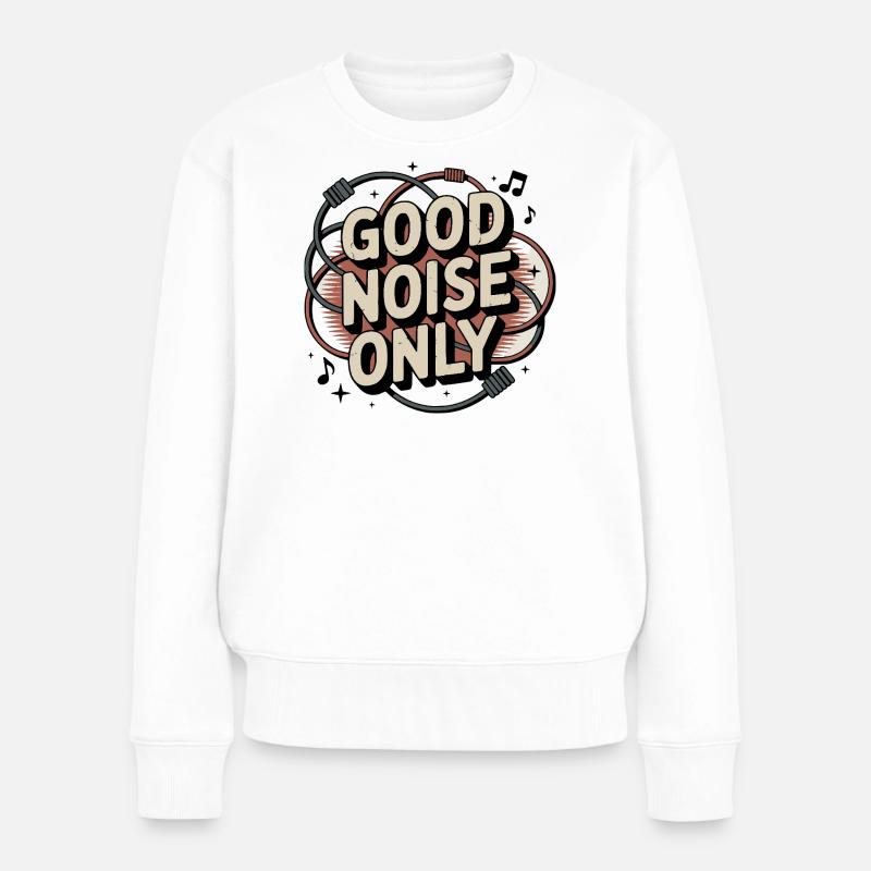 Retro Grunge – Good Noise Only - Frauen Premium Bio Pullover - Weiß