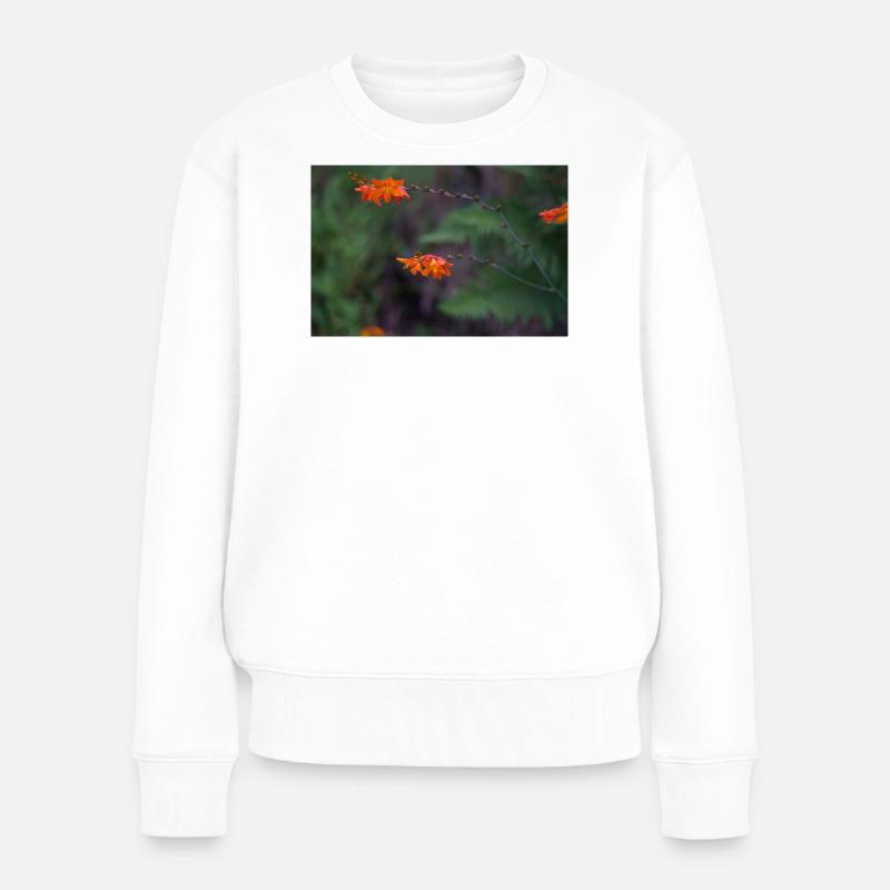 Fleur d’orange sur tige arquée - Pull Premium bio Femme - blanc