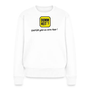 Application stupide - Pull Premium bio Femme - blanc - Devant - Julia (174cm)