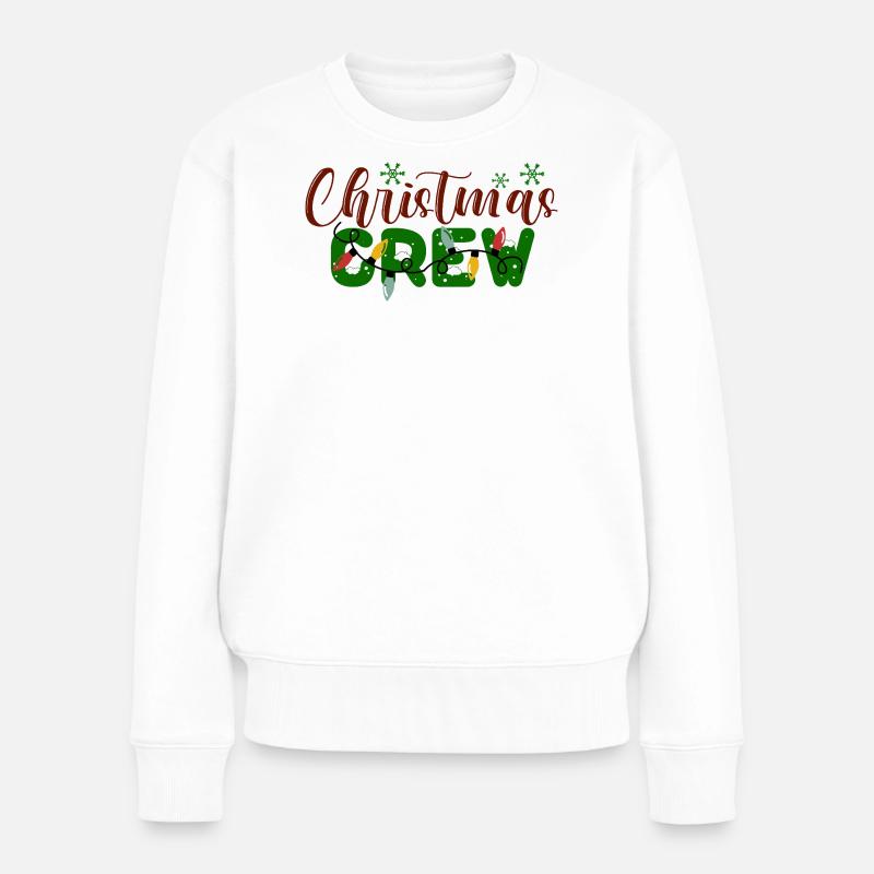 Weihnachten Crew Urlaub Muster - Frauen Premium Bio Pullover - Weiß