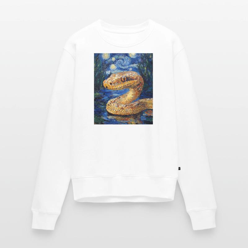 Snake Python Van Gogh Style Starry Night Women's Premium Organic Jumper