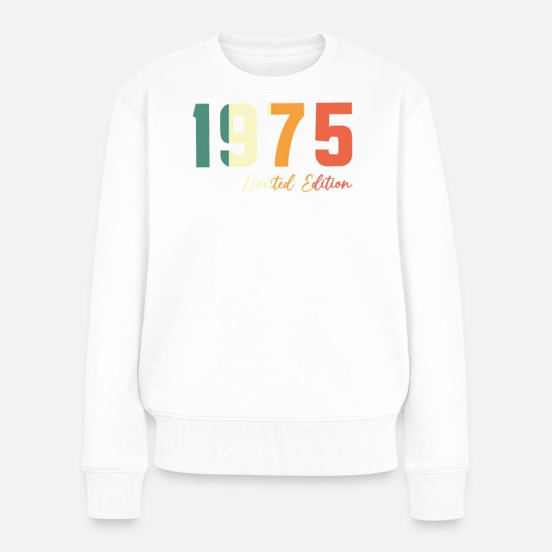 1975 Vintage Rétro Cadeau D’anniversaire - Pull Premium bio Femme - blanc