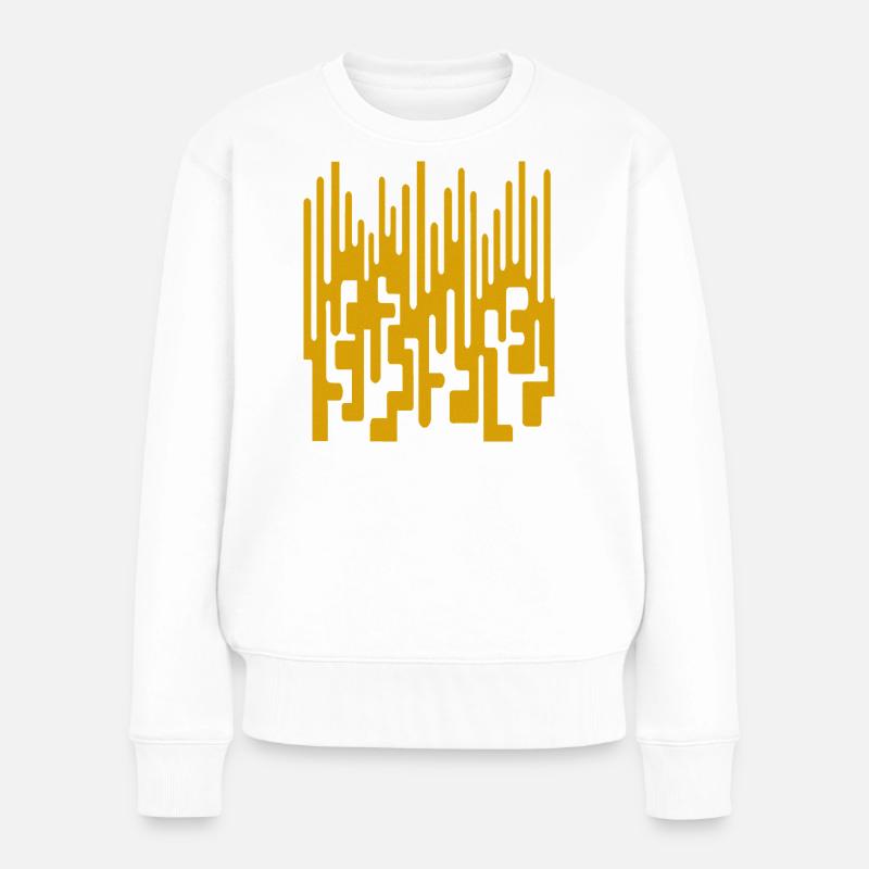 Abstraktes Muster von Cean - Frauen Premium Bio Pullover - Weiß