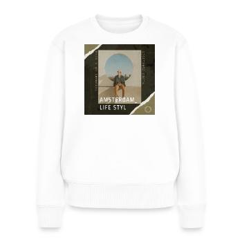 Style de vie à Amsterdam - Pull Premium bio Femme - blanc - Devant - Julia (174cm)