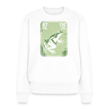 Frog Vintage Postcard Green - Women's Premium Organic Jumper - white - Front - Julia (174cm)