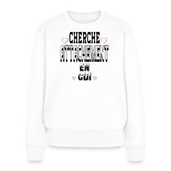Cherche Attachement en CDI - Pull Premium bio Femme - blanc - Devant - Julia (174cm)