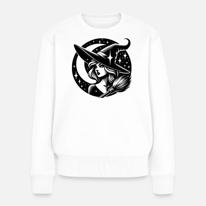 Sorcière effrayante - Pull Premium bio Femme - blanc