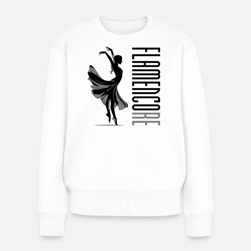 Flamencore Schwarz - Frauen Premium Bio Pullover - Weiß