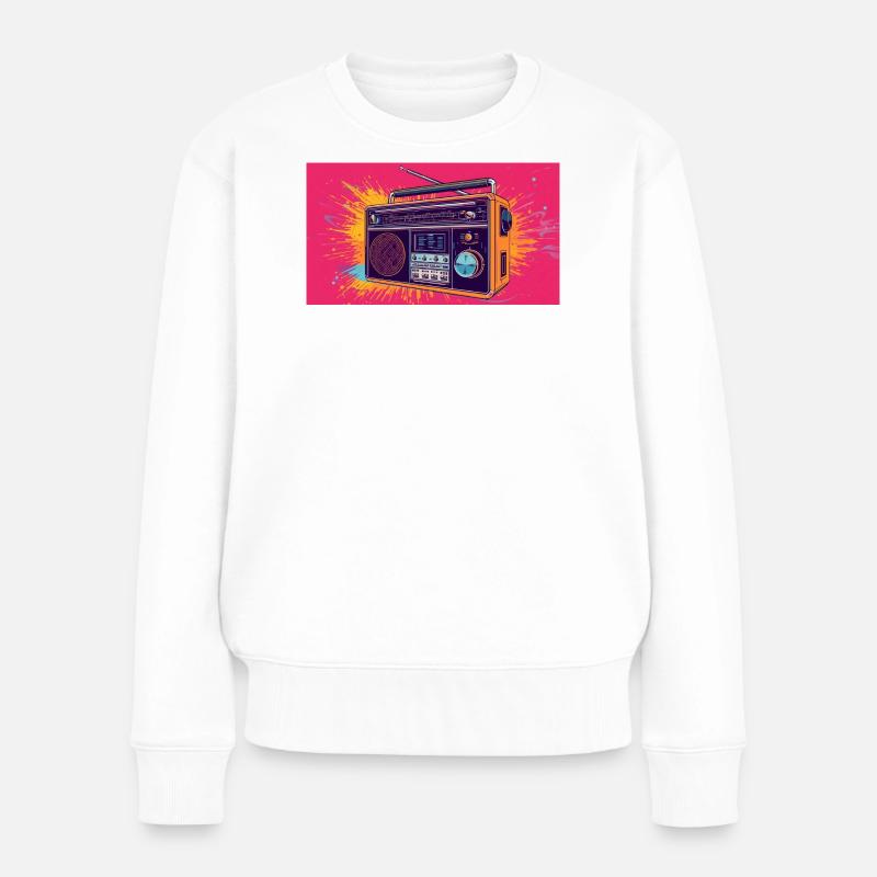 Cooles Radio - Frauen Premium Bio Pullover - Weiß