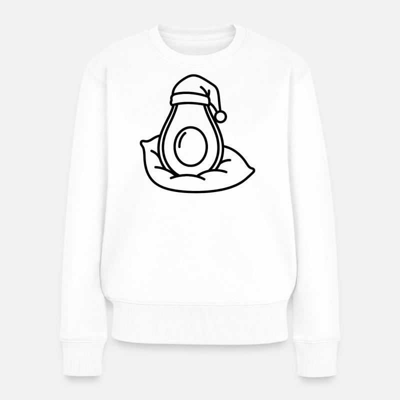 Schlavocado Avocado Sove Pyjamas Gave Sjov - Premium økologisk sweatshirt til kvinder - hvid