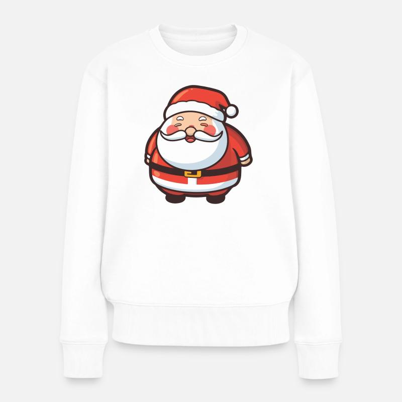 Weihnachtsmann Lustig Weihnachten - Frauen Premium Bio Pullover - Weiß