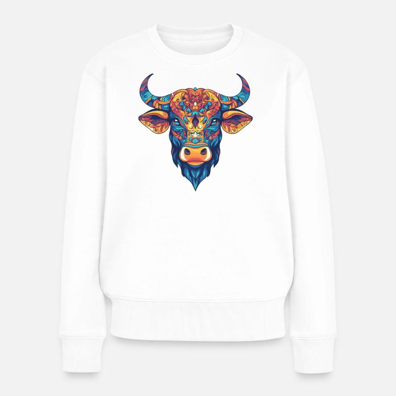Taureau coloré - Pull Premium bio Femme - blanc