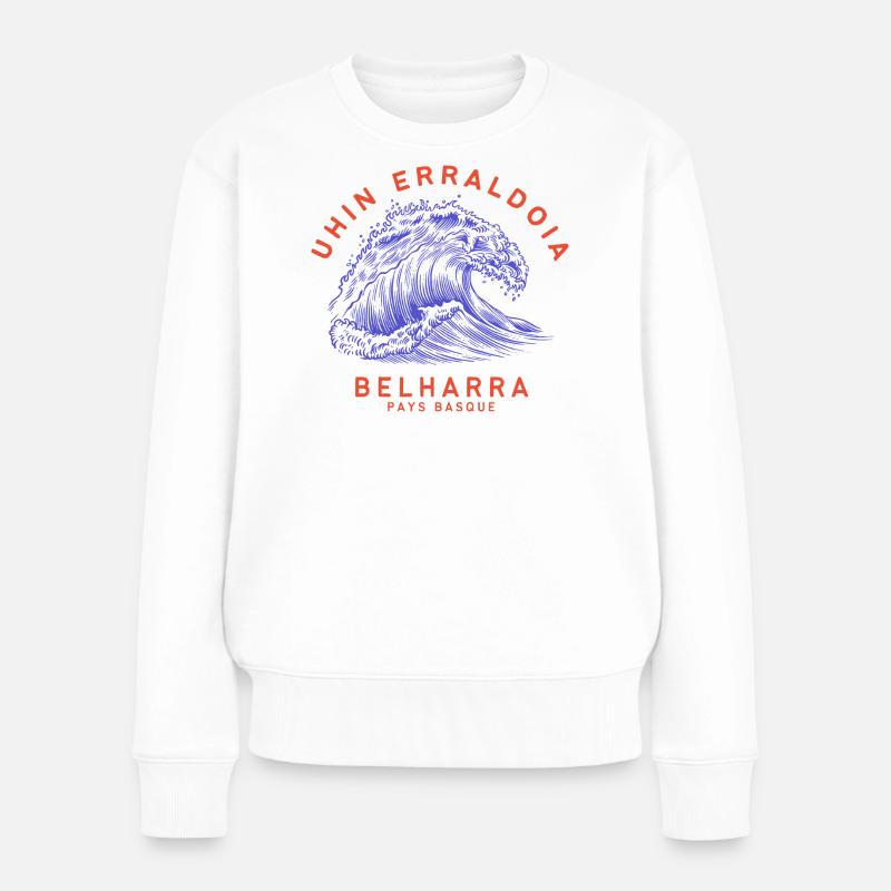 Baskische Welle - Frauen Premium Bio Pullover - Weiß