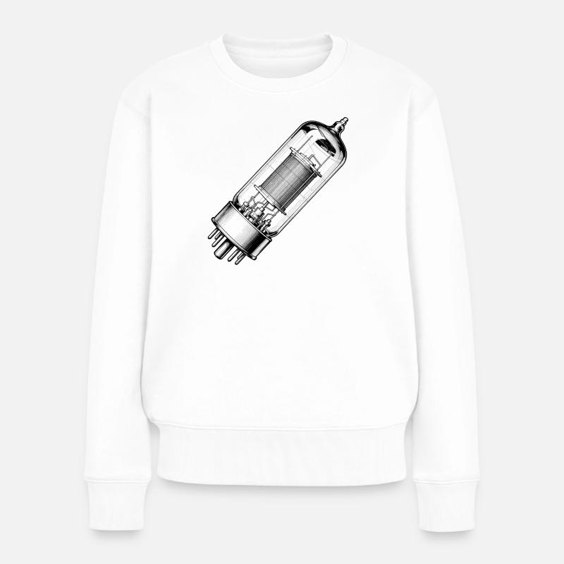 Röhre EL34-durchsichtig - Frauen Premium Bio Pullover - Weiß
