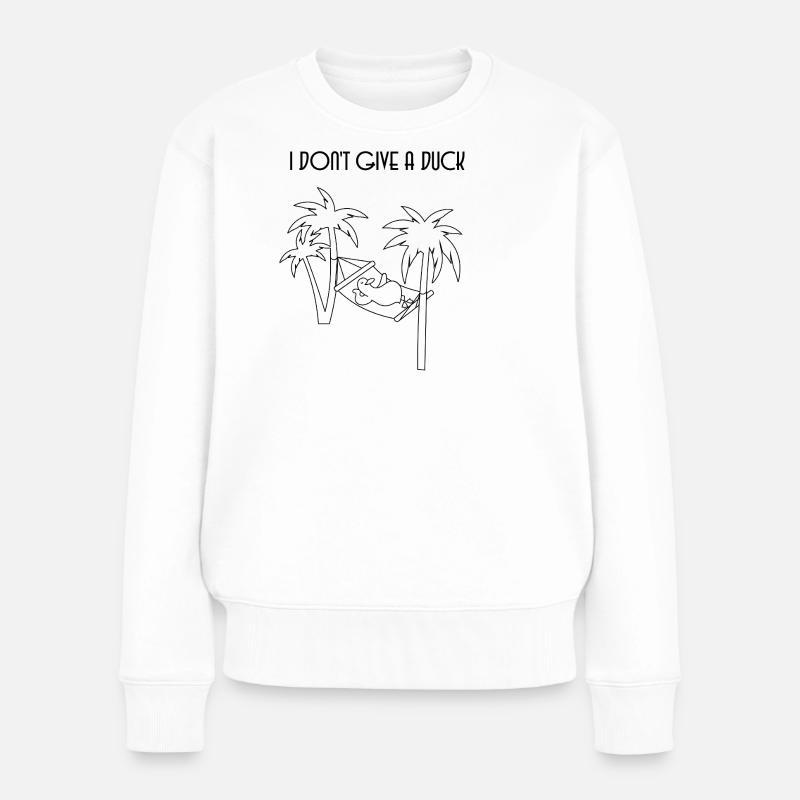 Ente mit witzigem Spruch - Frauen Premium Bio Pullover - Weiß