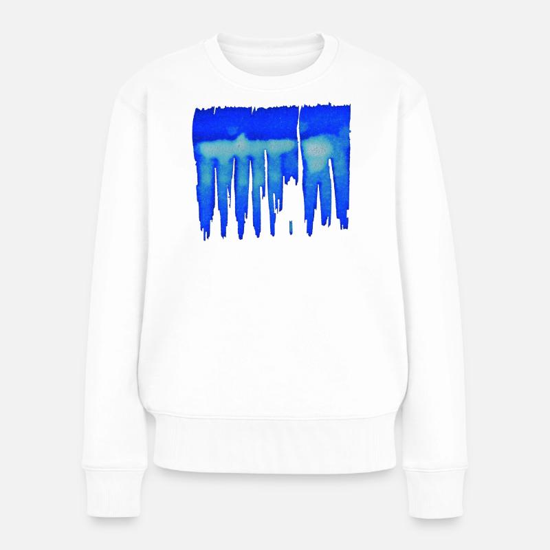 Abstract - Blue Background - Women's Premium Organic Jumper - white