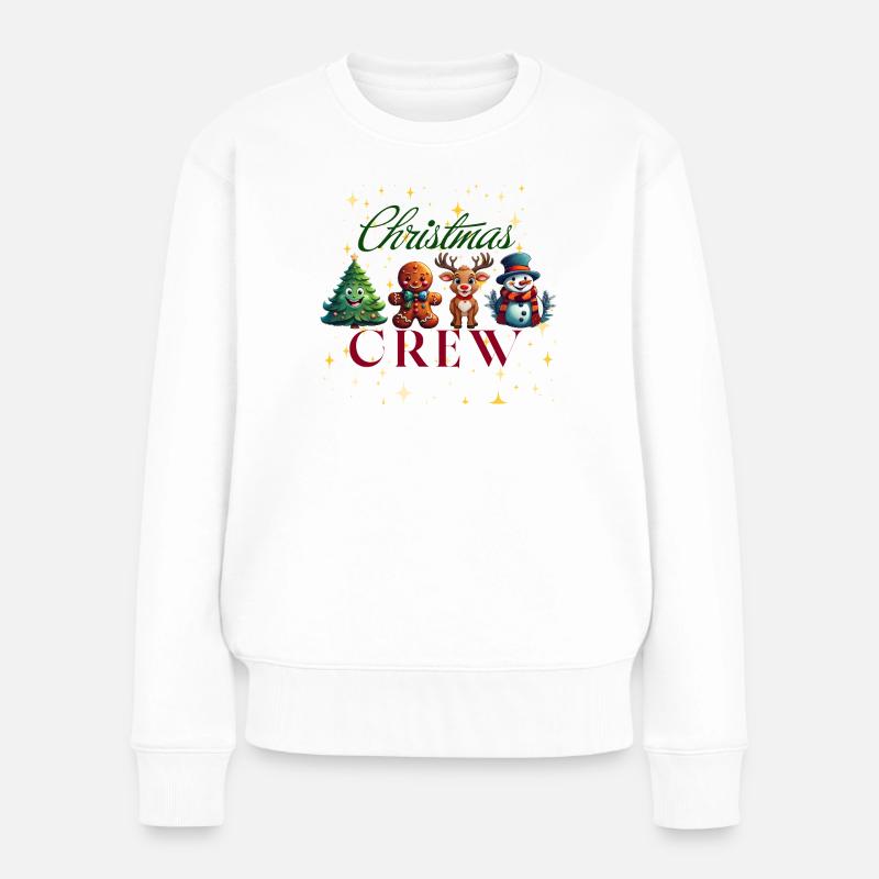 Weihnachts Crew Motive - Frauen Premium Bio Pullover - Weiß