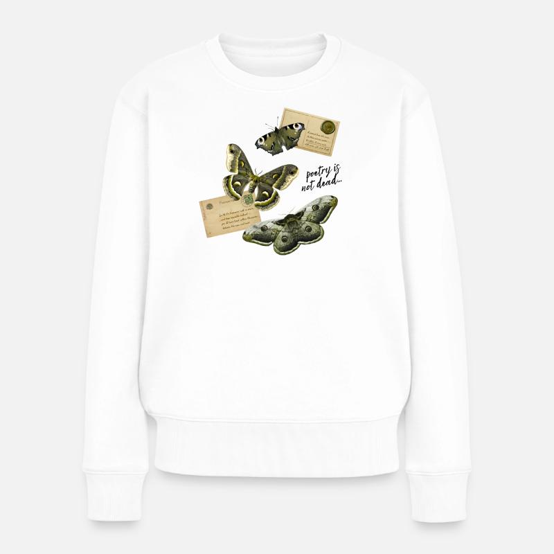 Conception de papillons de nuit et de cartes postales vintage - Pull Premium bio Femme - blanc