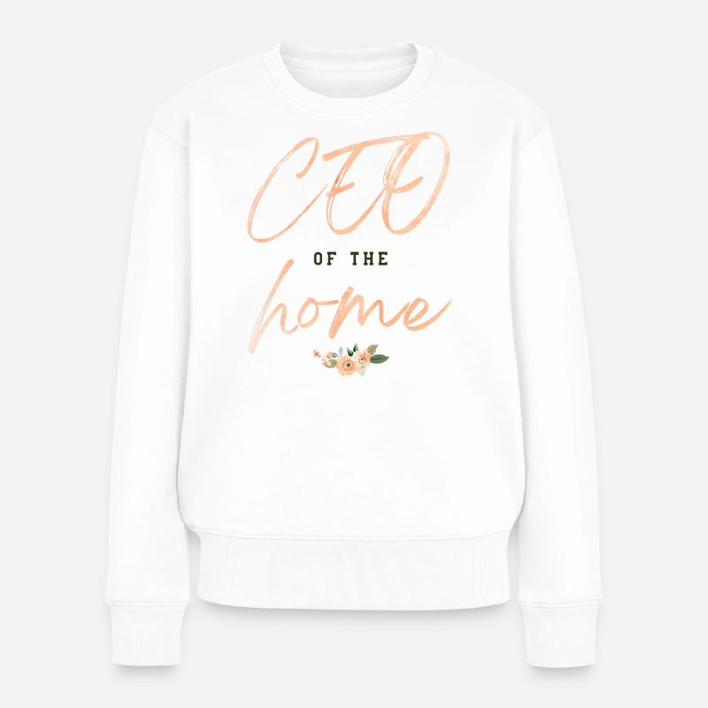 Geschäftsführer der Home Floral Typography - Frauen Premium Bio Pullover - Weiß